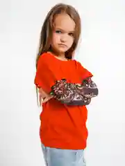 Коралловый детская футболка лонгслив с тату-рукавами