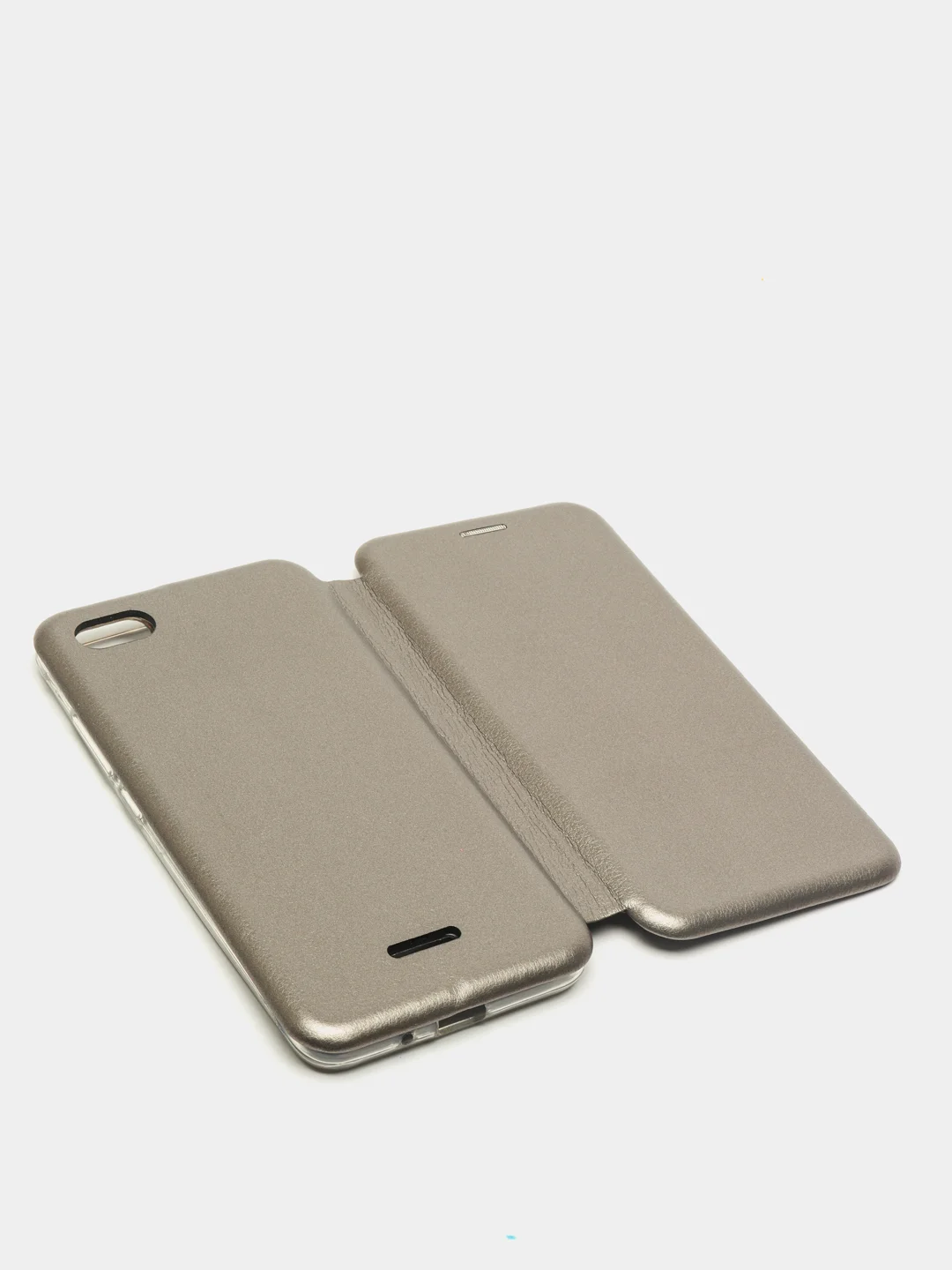 Серебряный чехол-книжка на Xiaomi Redmi 6A, Сяоми Редми 6А