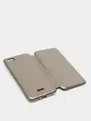 Серебряный чехол-книжка на Xiaomi Redmi 6A, Сяоми Редми 6А