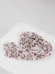 Белый платок леопардовый / Женский платок на голову, шею, плечи, сумку / Легкий шарф