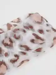 Белый платок леопардовый / Женский платок на голову, шею, плечи, сумку / Легкий шарф