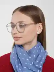 Синий шарф женский "Горошек"