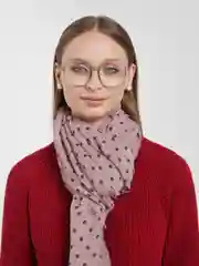 Пудровый шарф женский "Горошек"