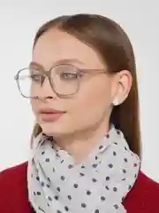 Серый шарф женский "Горошек"