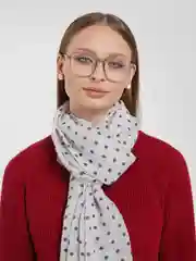Серый шарф женский "Горошек"