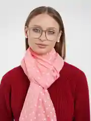 Коралловый шарф женский "Горошек"