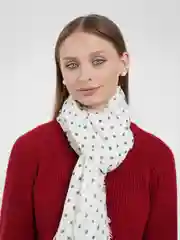 Молочный шарф женский "Горошек"