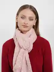 Розовый шарф женский "Горошек"