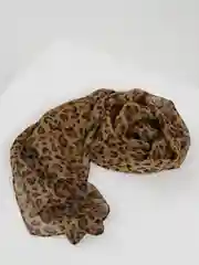 Золотистый хаки платок леопардовый / Женский платок на голову, шею, плечи, сумку / Легкий шарф