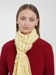 Желтый шарф женский "Горошек"