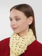 Желтый шарф женский "Горошек"