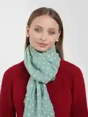 Бирюзовый шарф женский "Горошек"