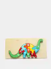 Красный деревянный пазл / 3D Пазл / Головоломка / Монтессори / Динозавры / Животные / Транспорт
