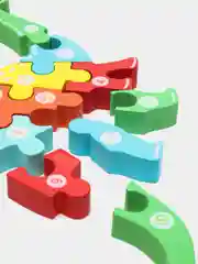 Красный деревянный пазл / 3D Пазл / Головоломка / Монтессори / Динозавры / Животные / Транспорт