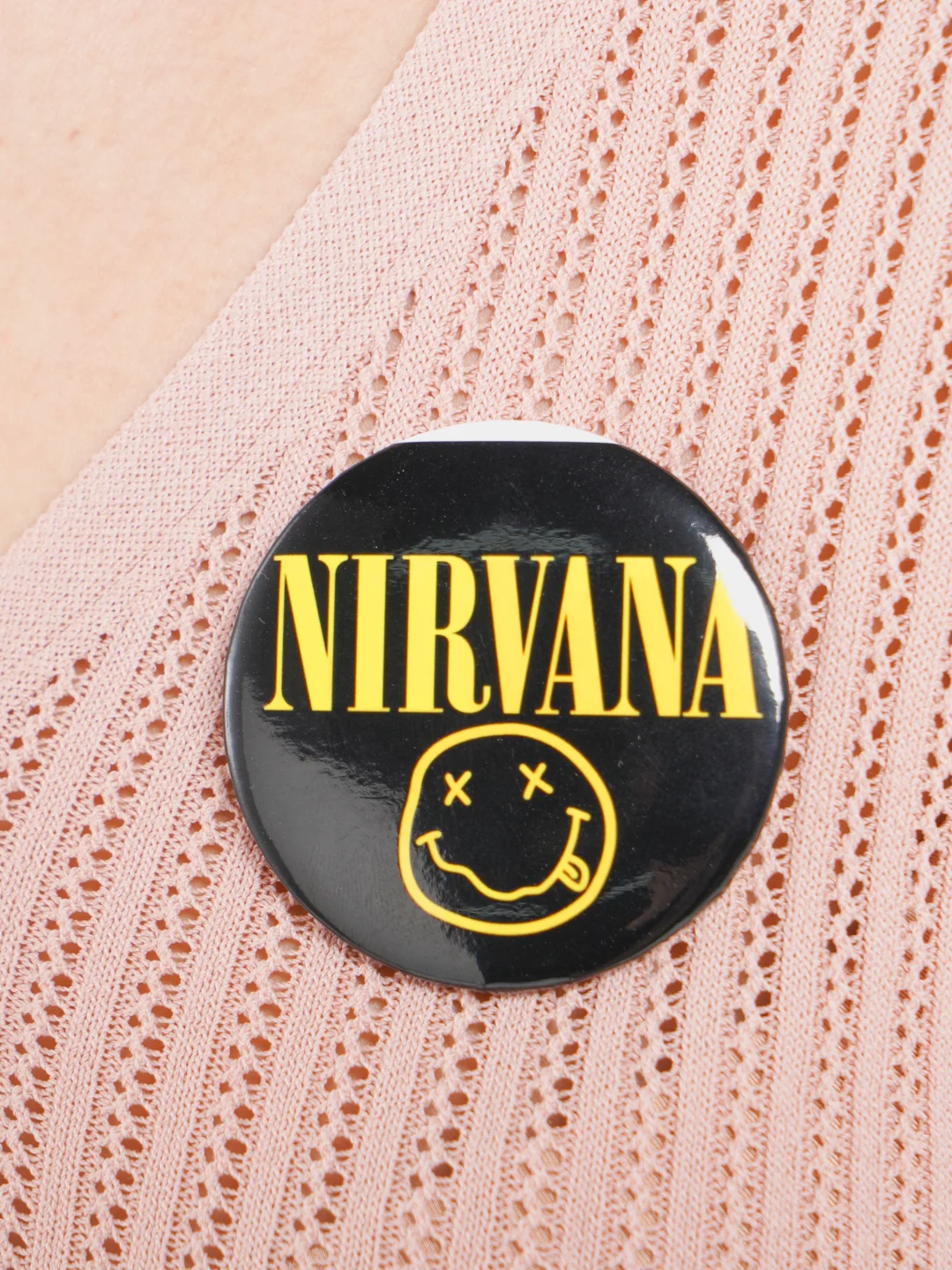Белый значки Nirvana большие 56 мм, Нирвана