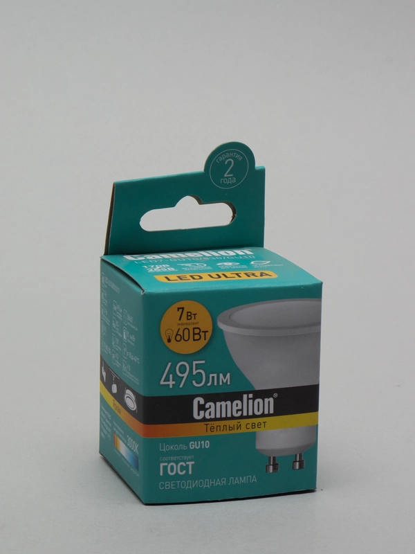 Лампа светодиодная Camelion LED7-GU10/830/GU10, 7Вт 220В