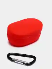 Красный чехол для наушников Xiaomi Airdots силиконовый+карабин