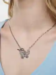 Серый цепочка на шею женская "Бабочки"