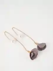 Серый женские жемчужные серьги "Лепестки роз", с кисточками, висячие
