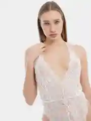 Белый боди женское кружевное