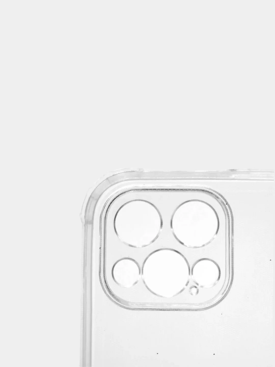 Силиконовый чехол iPhone 13 PRO MAX усиленные углы, защита вокруг камер, прозрачный