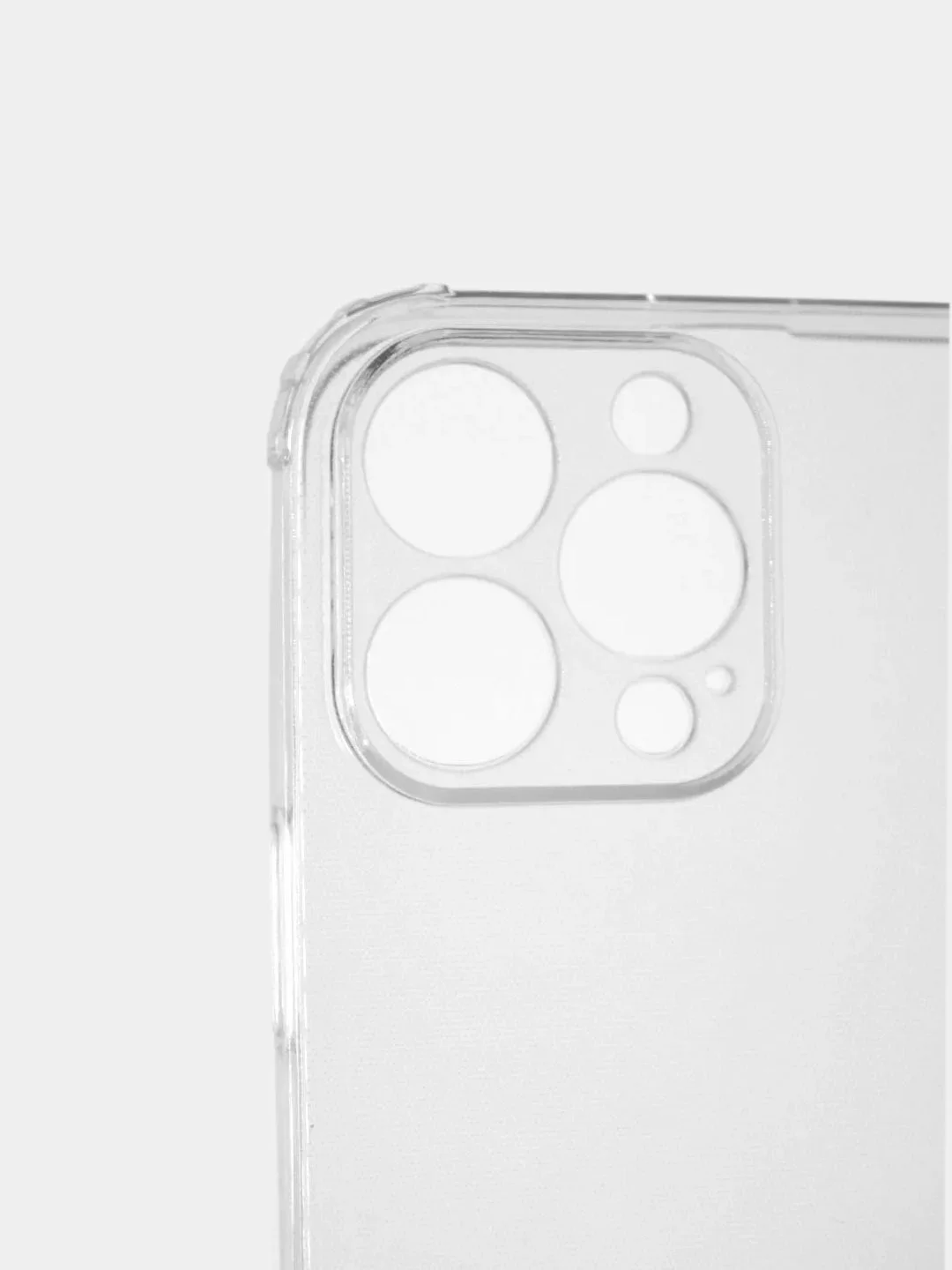Силиконовый чехол iPhone 13 PRO MAX усиленные углы, защита вокруг камер, прозрачный