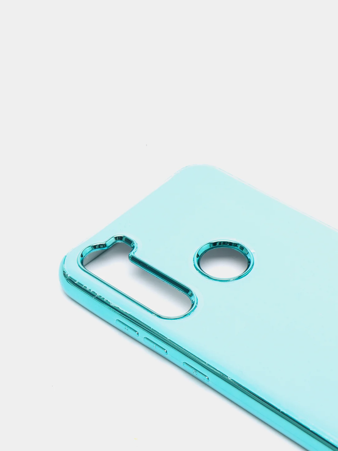 Голубой чехол Xiaomi Redmi Note 8T цветной, силиконовый, с глянцевой рамкой (Редми Нот 8Т)