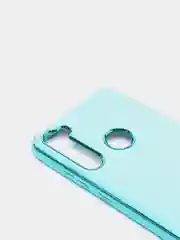 Голубой чехол Xiaomi Redmi Note 8T цветной, силиконовый, с глянцевой рамкой (Редми Нот 8Т)