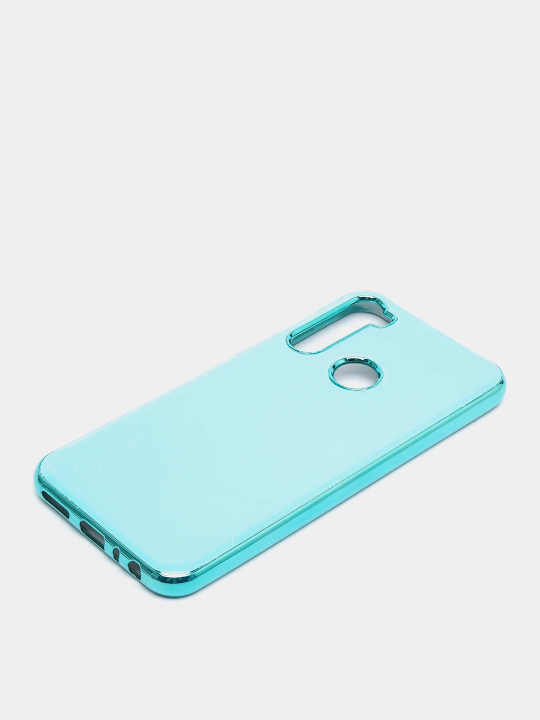 Голубой чехол Xiaomi Redmi Note 8T цветной, силиконовый, с глянцевой рамкой (Редми Нот 8Т)