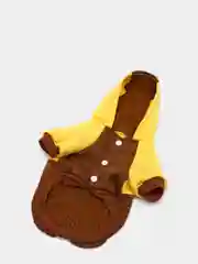 Желтый комбинезон двухцветный для собак, с капюшоном
