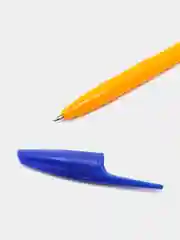 Ручка шариковая 0,7 мм, стержень синий, корпус оранжевый с синим колпачком