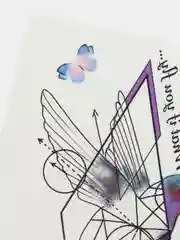 Красный временная переводная татуировка "Девушки, цветы, птицы", 21 х 15 см