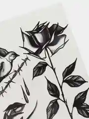 Конфетный временная переводная татуировка "Девушки, цветы, птицы", 21 х 15 см