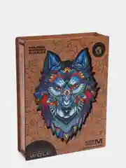 Фигурный деревянный пазл Unidragon Величественный волк - M, 2-4 часов сборки