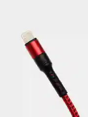 Красный кабель Micro USB, Type-C, Lightning - Iphone (быстрая зарядка андроид) тканевый нейлоновый