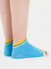 Синий меланж носки короткие, спортивные, для йоги