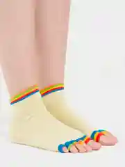 Желтый носки короткие, спортивные, для йоги