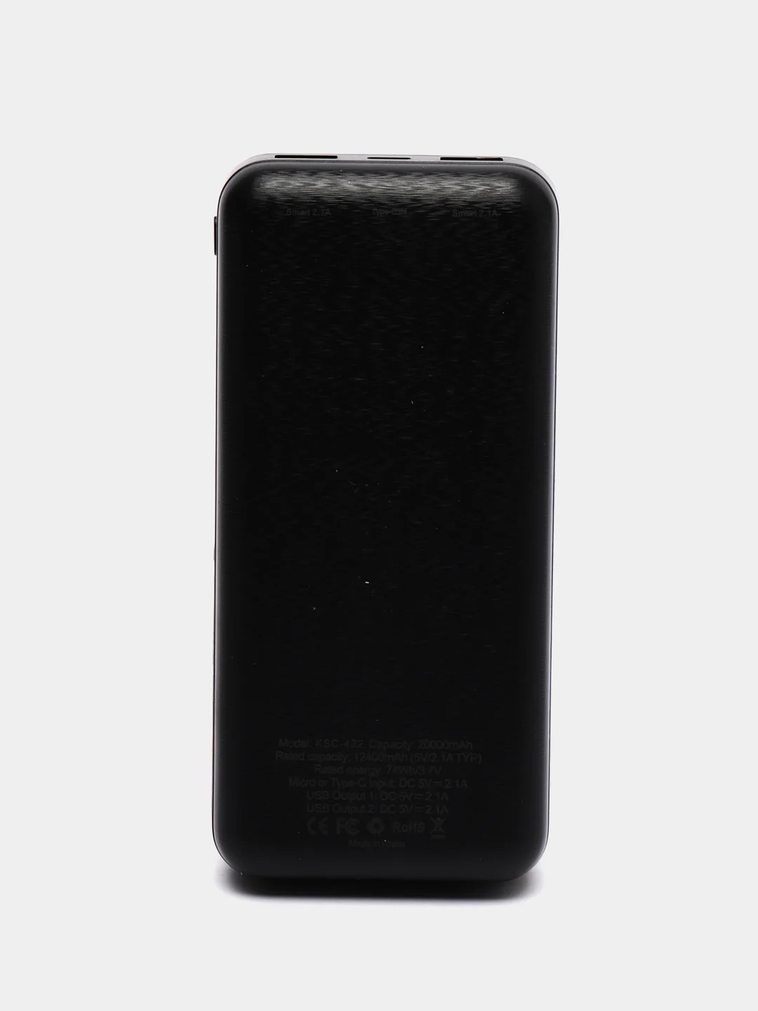 Черный внешний аккумулятор 20000 mAh