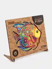 Фигурный деревянный пазл Unidragon Сияющая рыбка - M, 2-4 часов сборки