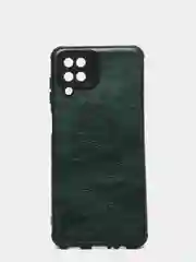 Зеленый чехол Samsung Galaxy A12 / M12, Самсунг Галакси А12, М12 черный силиконовый, имитация кожи