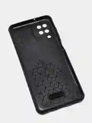 Зеленый чехол Samsung Galaxy A12 / M12, Самсунг Галакси А12, М12 черный силиконовый, имитация кожи