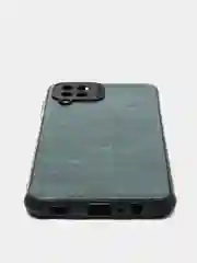 Зеленый чехол Samsung Galaxy A12 / M12, Самсунг Галакси А12, М12 черный силиконовый, имитация кожи