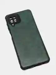 Зеленый чехол Samsung Galaxy A12 / M12, Самсунг Галакси А12, М12 черный силиконовый, имитация кожи