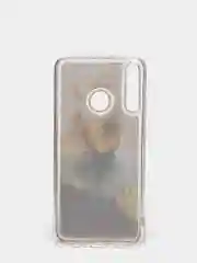 Желтый чехол Honor 9C / Huawei P40 Lite E, Хонор 9С силиконовый переливающийся жидкий с блестками