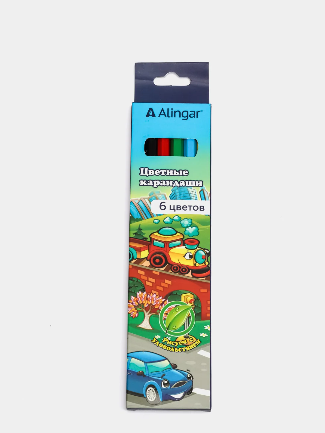 Карандаши цветные заточенные "ALINGAR. Мульти-машинки", 6 цветов