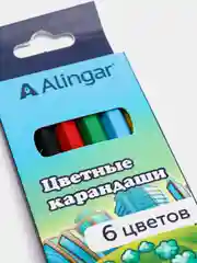 Карандаши цветные заточенные "ALINGAR. Мульти-машинки", 6 цветов