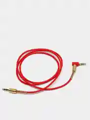 Красный кабель AUX (АУКС) Jack 3,5 мм - Jack 3,5 мм, 1 м, угловой, с пружинами с обоих концов