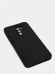 Черный чехол силиконовый Xiaomi Redmi Note 8 PRO с защитой камер, закрытым низом и бархатом