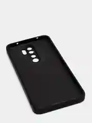 Черный чехол силиконовый Xiaomi Redmi Note 8 PRO с защитой камер, закрытым низом и бархатом