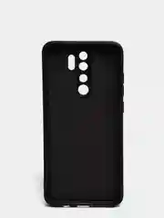 Черный чехол силиконовый Xiaomi Redmi Note 8 PRO с защитой камер, закрытым низом и бархатом